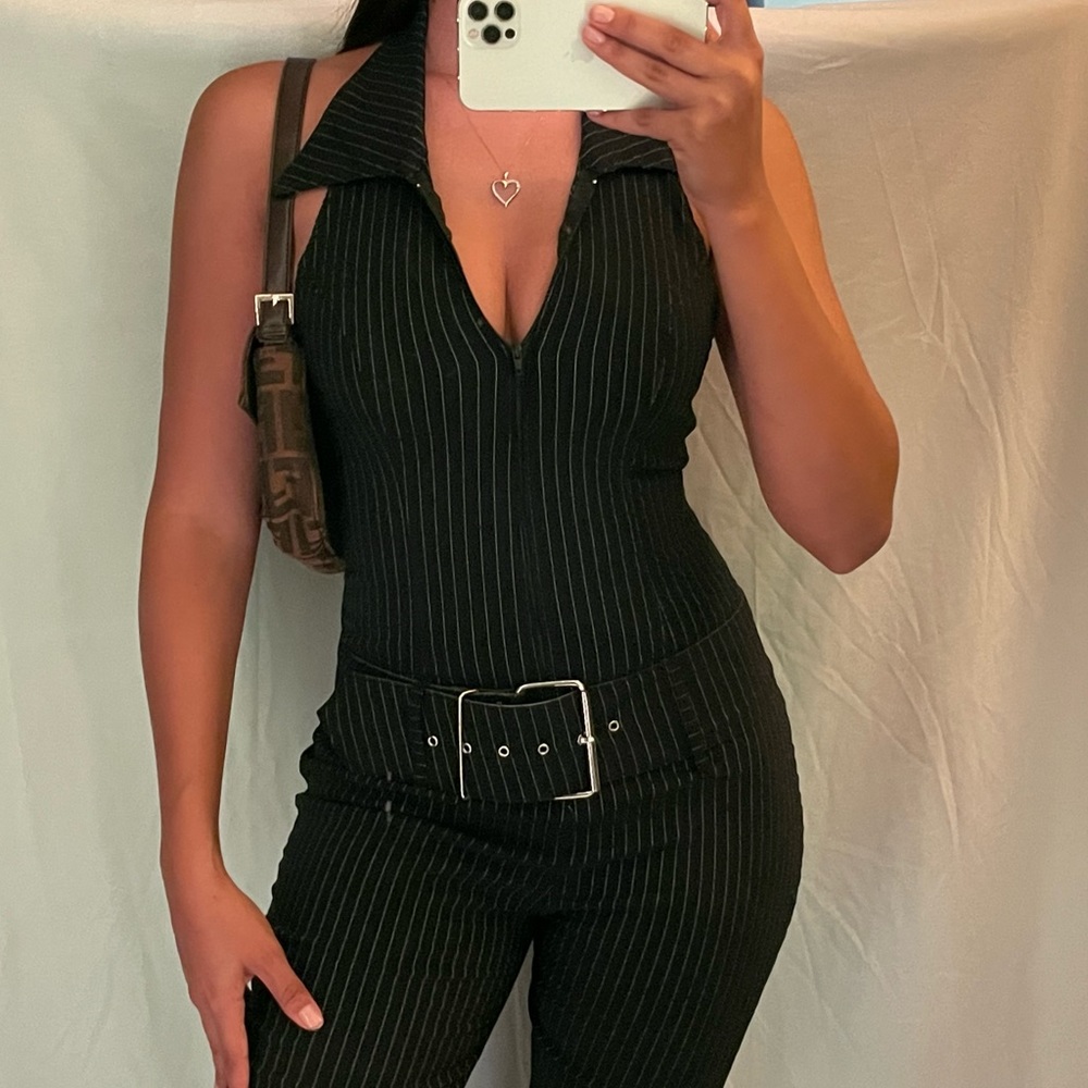 Vintage y2k pinstripe jumpsuit